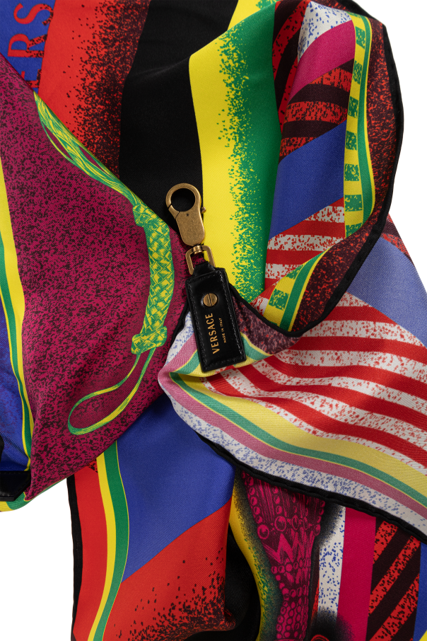 Versace Jedwabna chusta z nadrukiem `Formula 6 print`