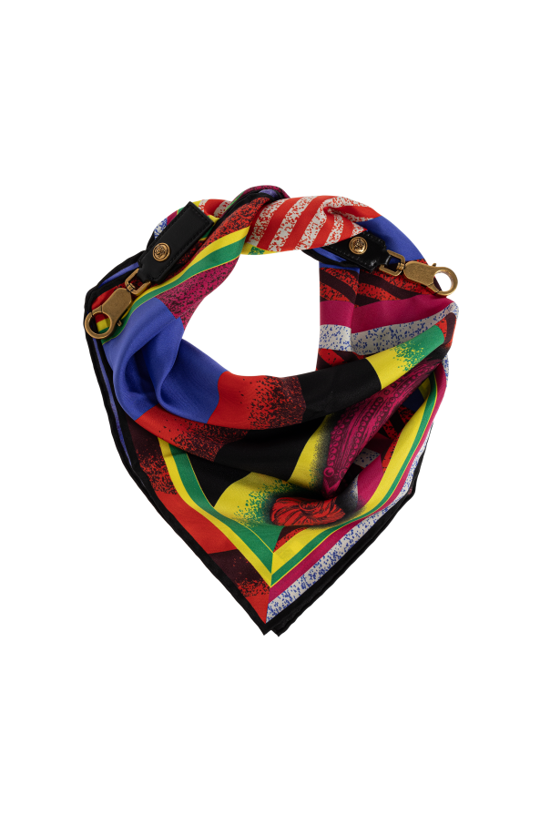 Versace Jedwabna chusta z nadrukiem `Formula 6 print`