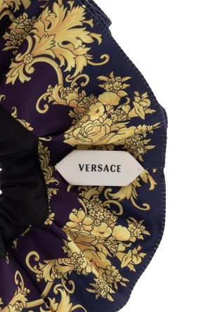 Versace Elástico de cabelo Versace em algodão e poliéster com padrão barroco e placa "VERSACE"