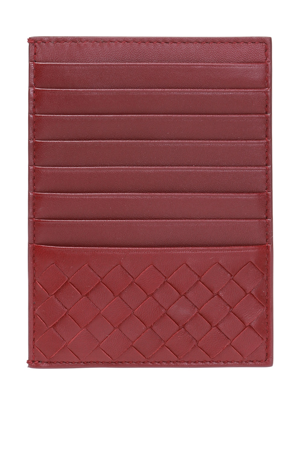 Bottega Veneta red Intrecciato Leather Card Holder