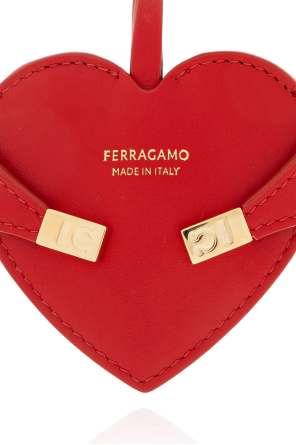 FERRAGAMO Skórzana zawieszka w kształcie serca