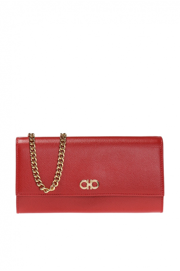 Red Wallet on chain with logo Salvatore Ferragamo - Vitkac GB