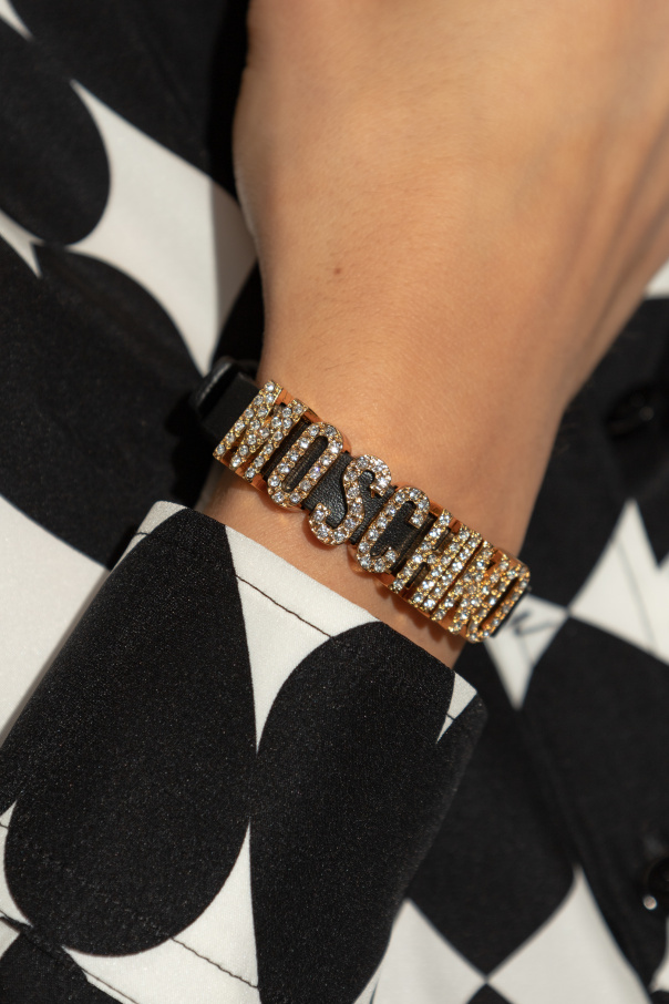 Moschino Leather bracelet with logo