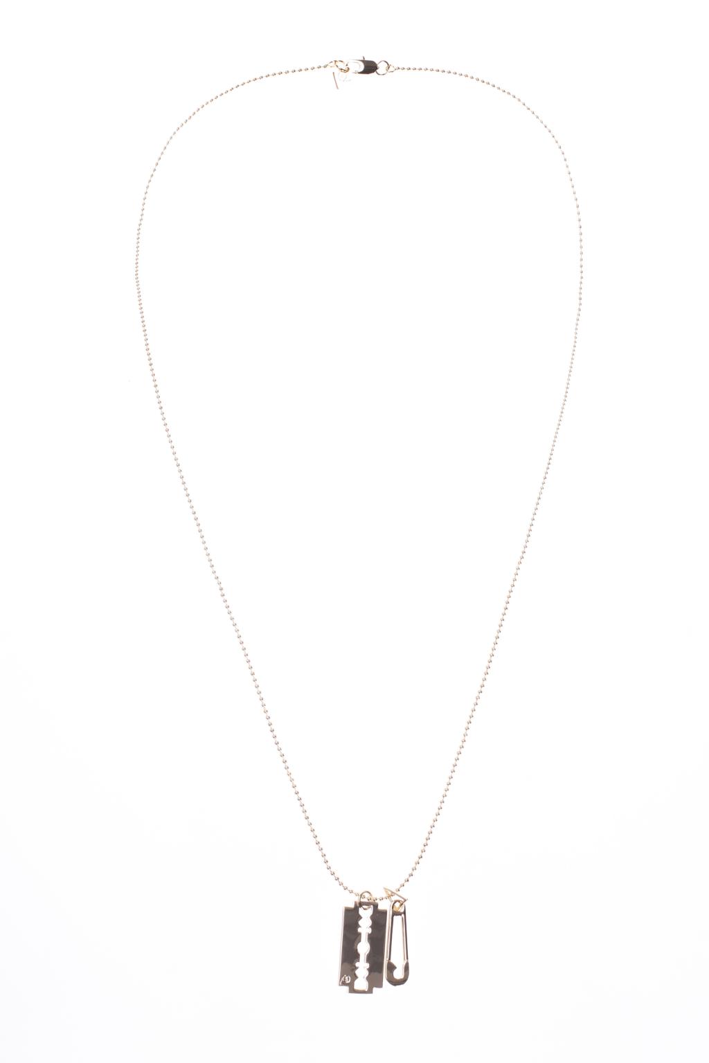 McQ by Alexander McQueen, Jewelry, Mcq Alexander Mcqueen Gold Tone Razor  Blade And Safety Pin Pendant Necklace