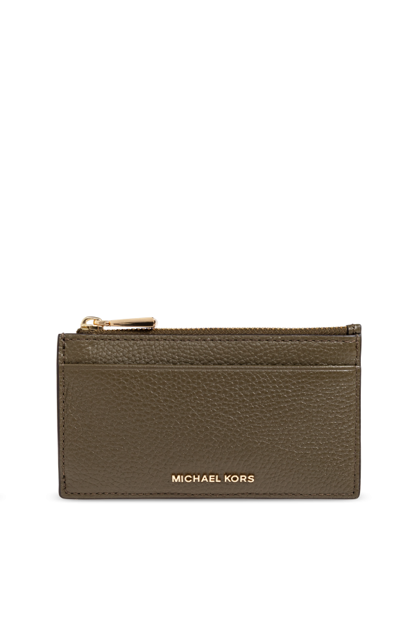 Leather cardholder with logo od Michael Michael Kors