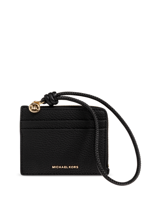 Leather card holder with logo od Michael Michael Kors