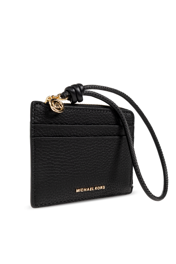 Michael Michael Kors Funda de cuero para tarjeta con logo