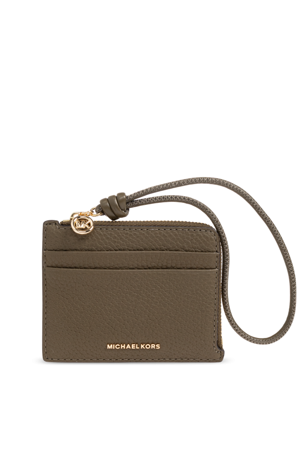 Leather card holder with logo od Michael Michael Kors
