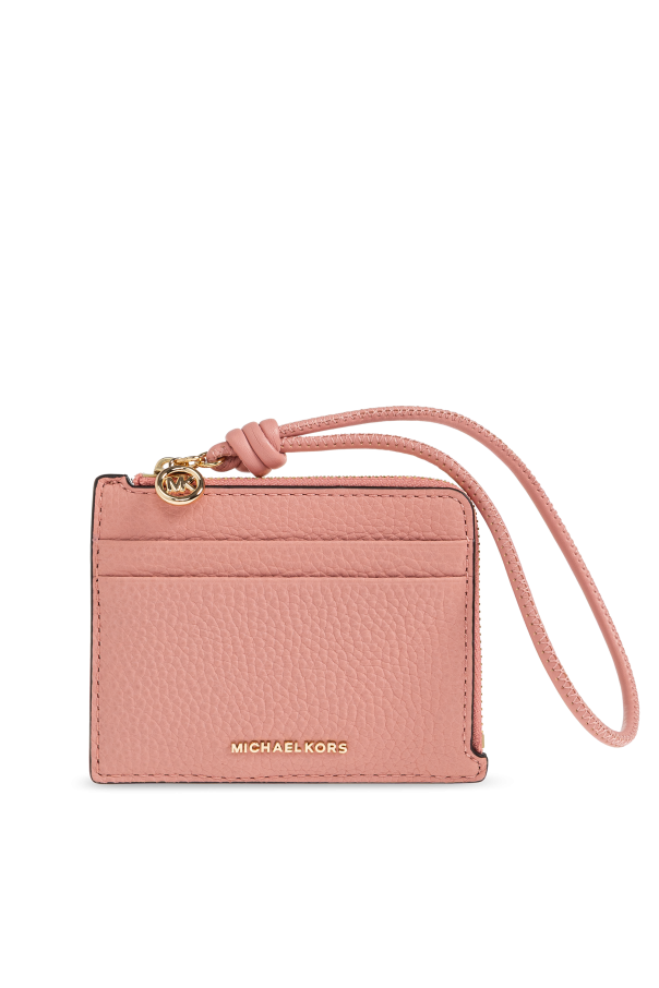Leather card holder with logo od Michael Michael Kors