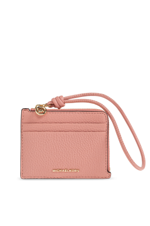 Leather card holder with logo