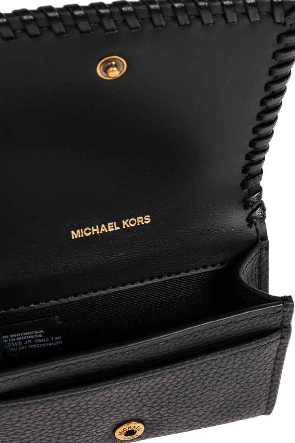 Michael Michael Kors Kožené puzdro na kartu s logom