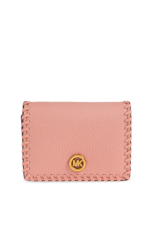 Leather card holder with logo od Michael Michael Kors
