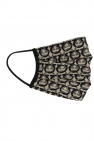 FERRAGAMO BLACK Silk face mask with logo