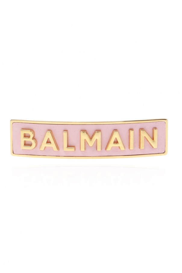 balmain zipped Hair clip with logo