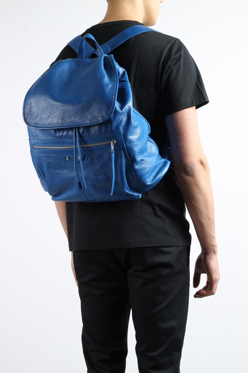 Blue Leather Backpack - GB