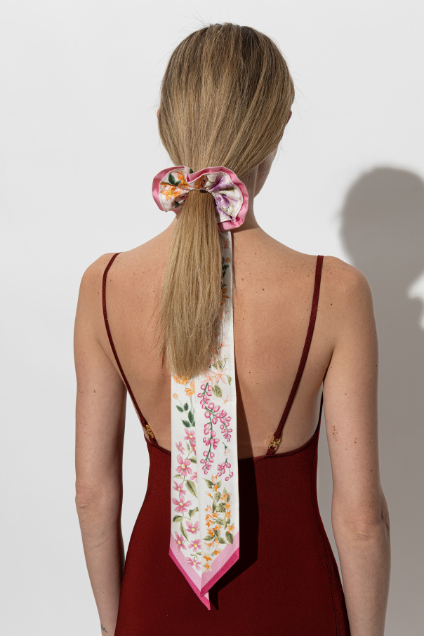 FERRAGAMO Silk hair scrunchie with floral motif