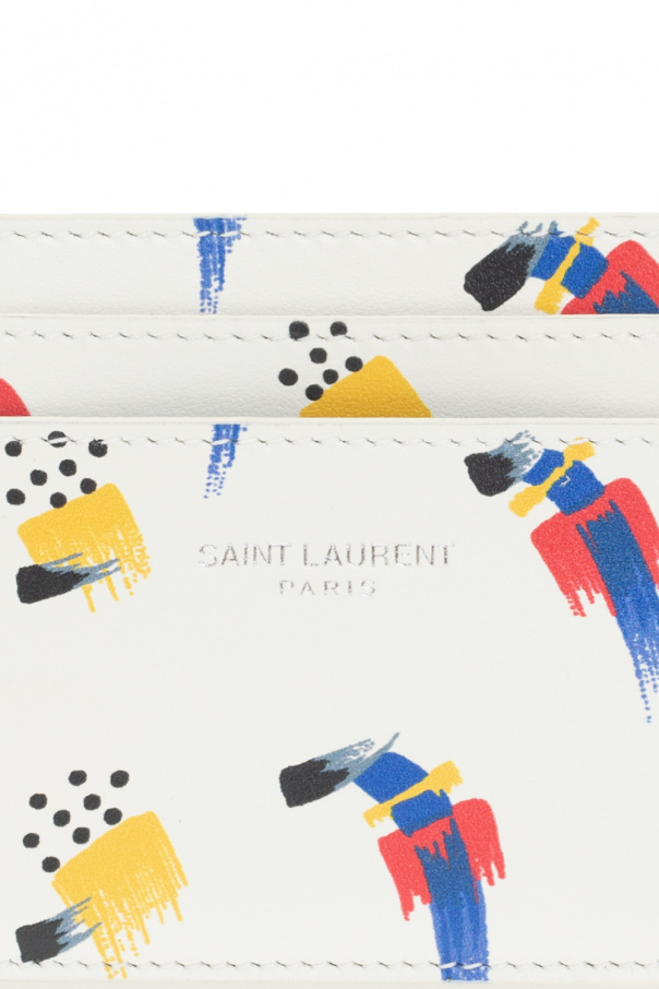 Saint Laurent Saint Laurent logo-embroidered striped short-sleeve polo shirt