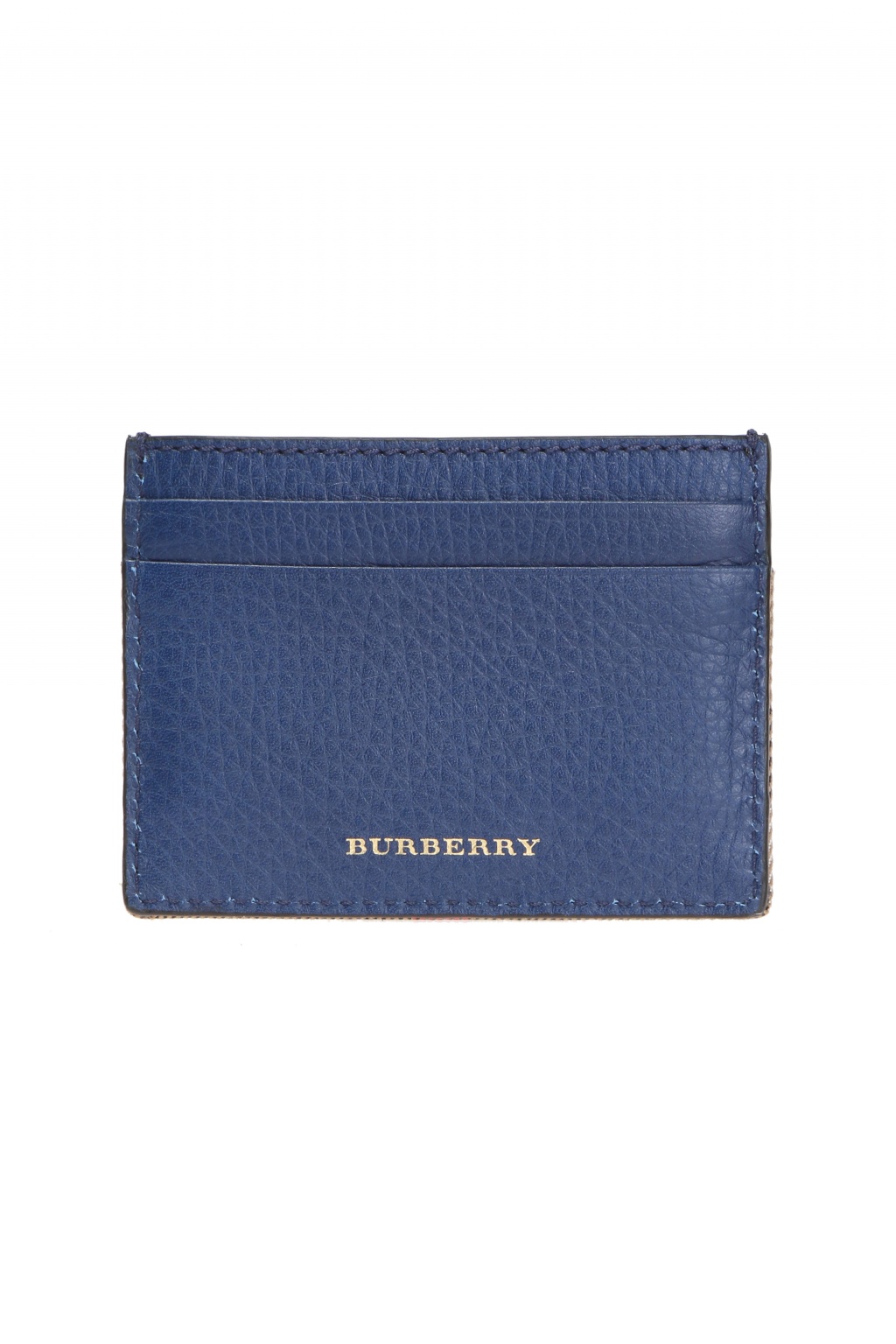 Burberry Check Card Case Navy