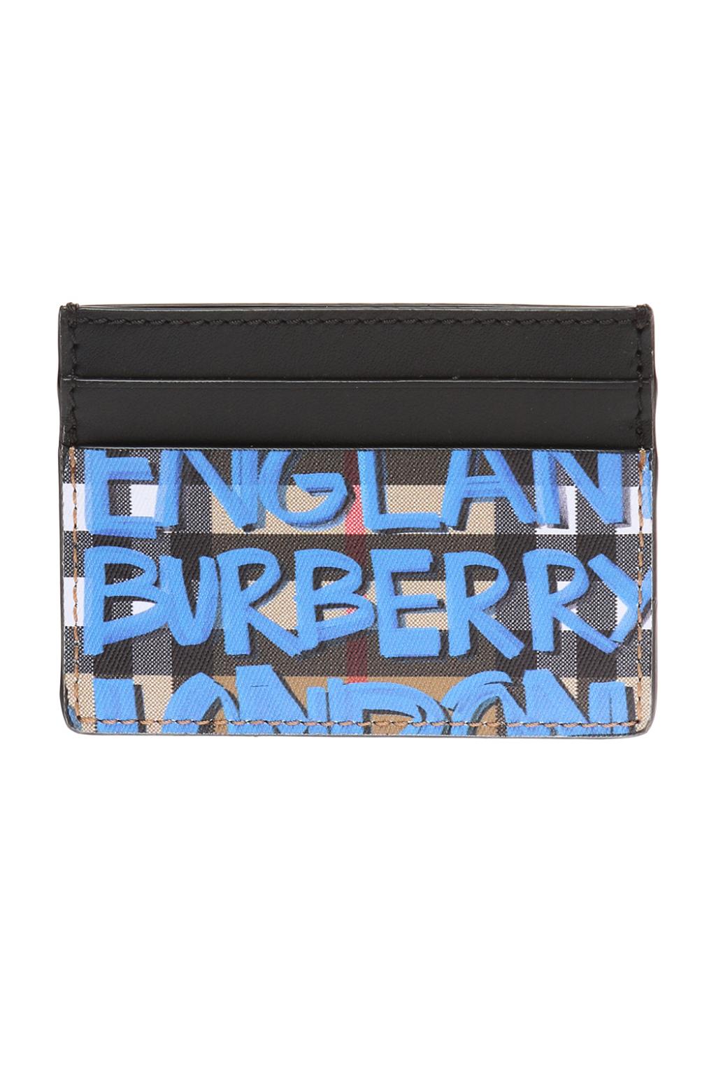 Burberry Check-print Card Holder In Blue