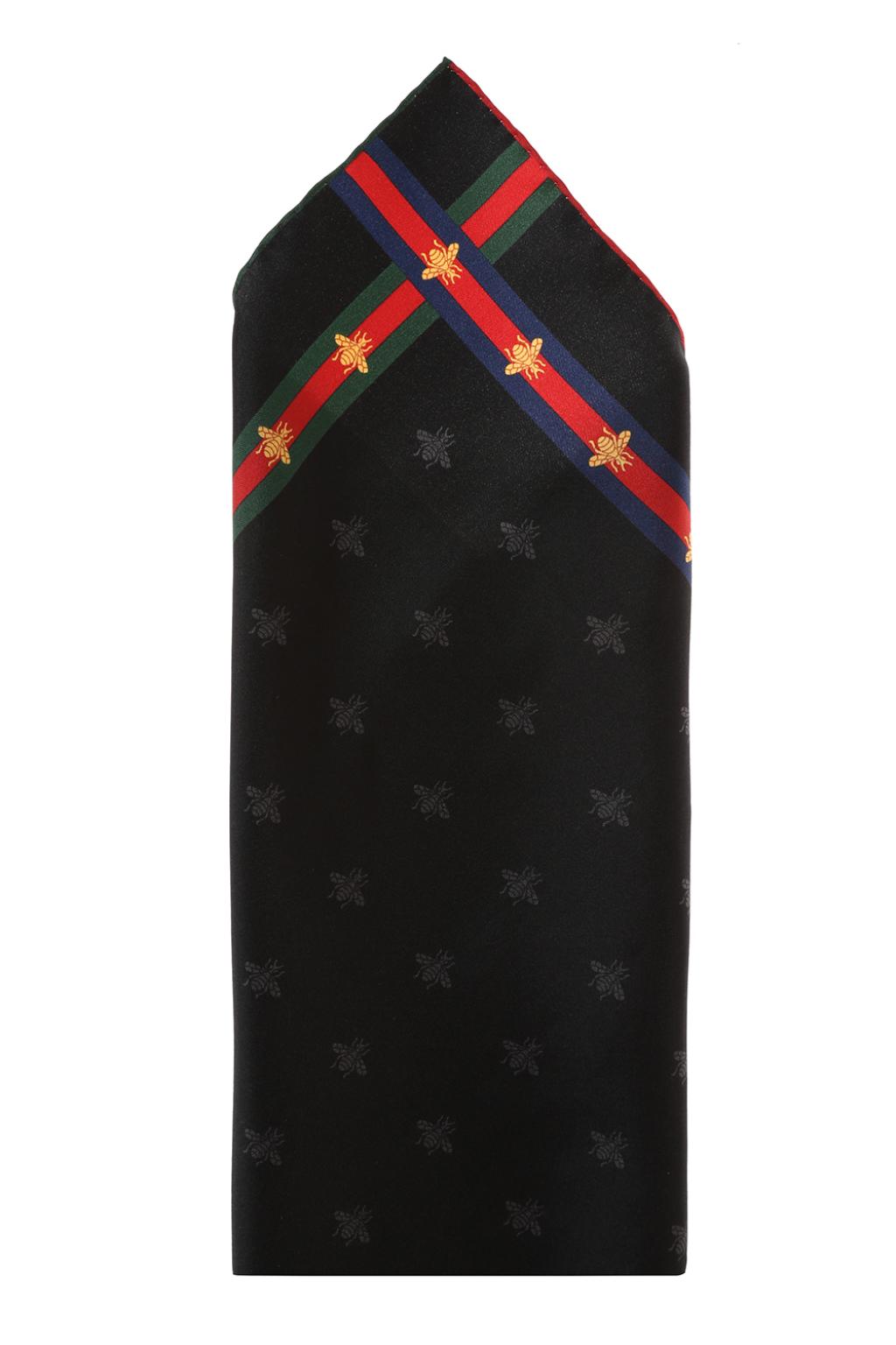 Gucci Bees Pattern Pocket Square in Black for Men