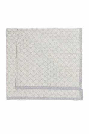 Logo-embroidered blanket