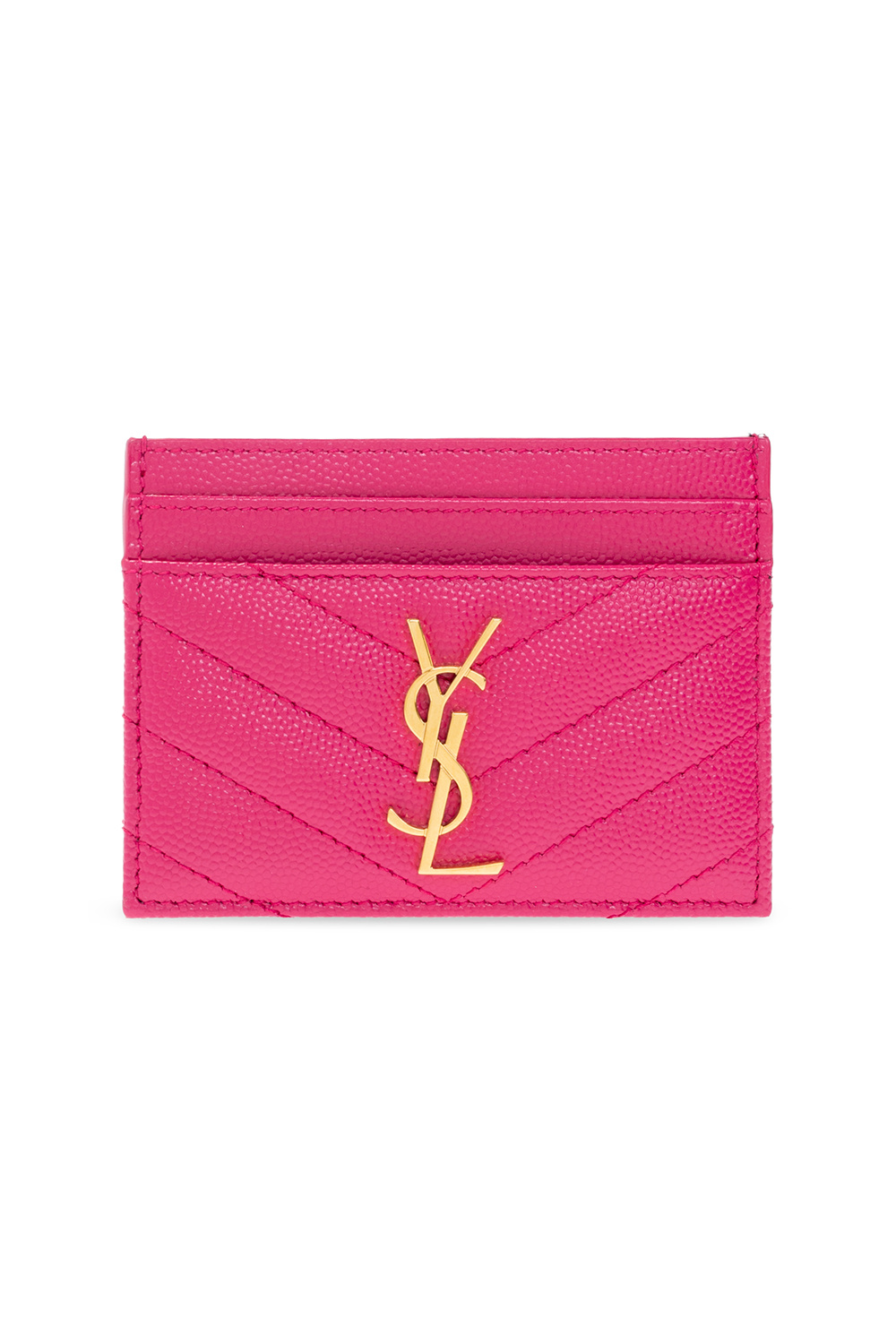 Saint Laurent Ysl Credit Card Holder In Fuxia Cout