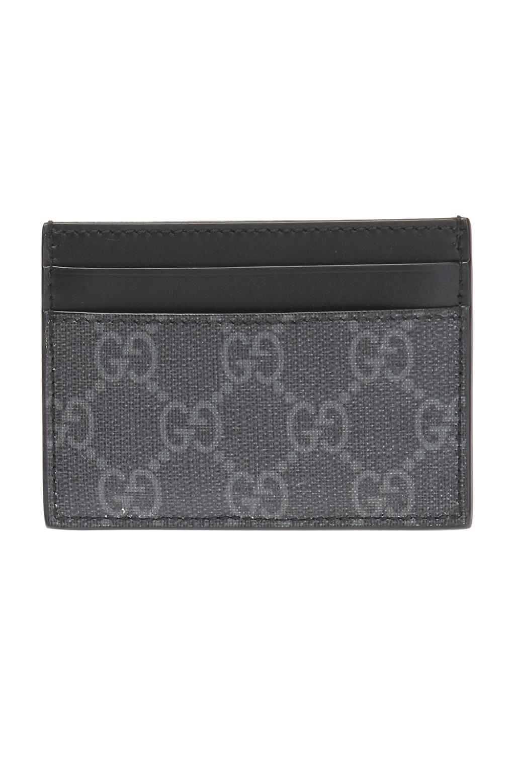 Gucci Black & Grey Gg Supreme Kingsnake Card Holder - 1058 Grey