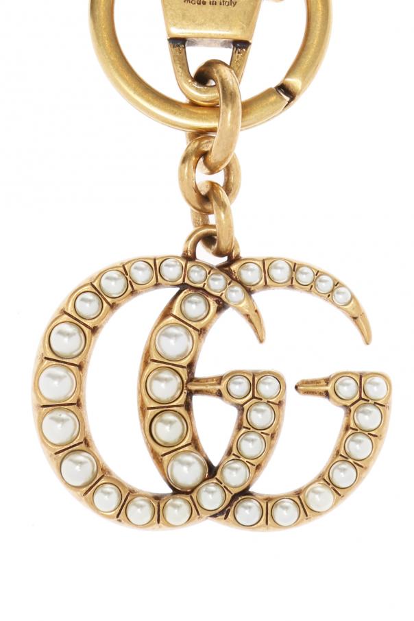 Gucci Brelok z logo wysadzanym perłami