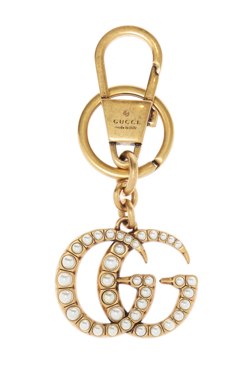 Gucci Brelok z logo wysadzanym perłami