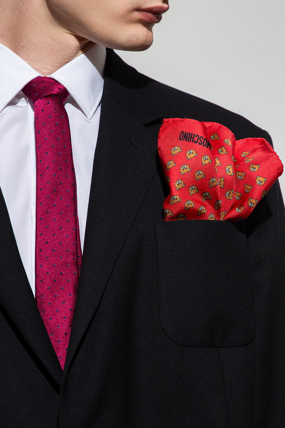 Moschino Pocket square with Teddy bear