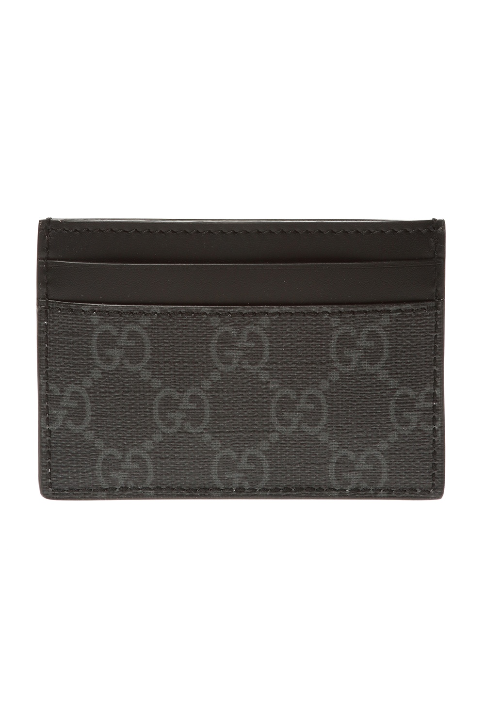 Gucci Black & Grey Gg Supreme Kingsnake Card Holder - 1058 Grey