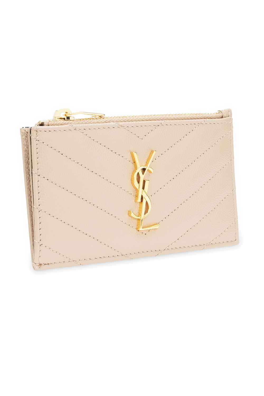 Beige Card holder with logo Saint Laurent - Saint Laurent s Spring Summer  2020 collection - IetpShops Dominica