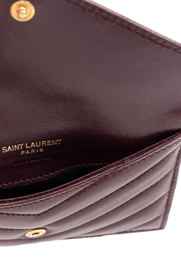 Saint Laurent Cartera de cuero con logo