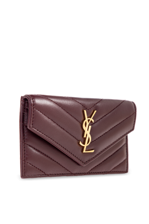 Saint Laurent Cartera de cuero con logo