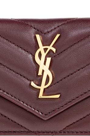 Saint Laurent Cartera de cuero con logo