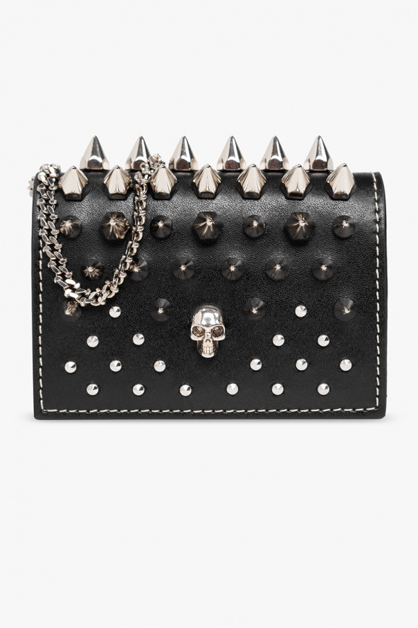 Alexander McQueen Leather card holder with chain