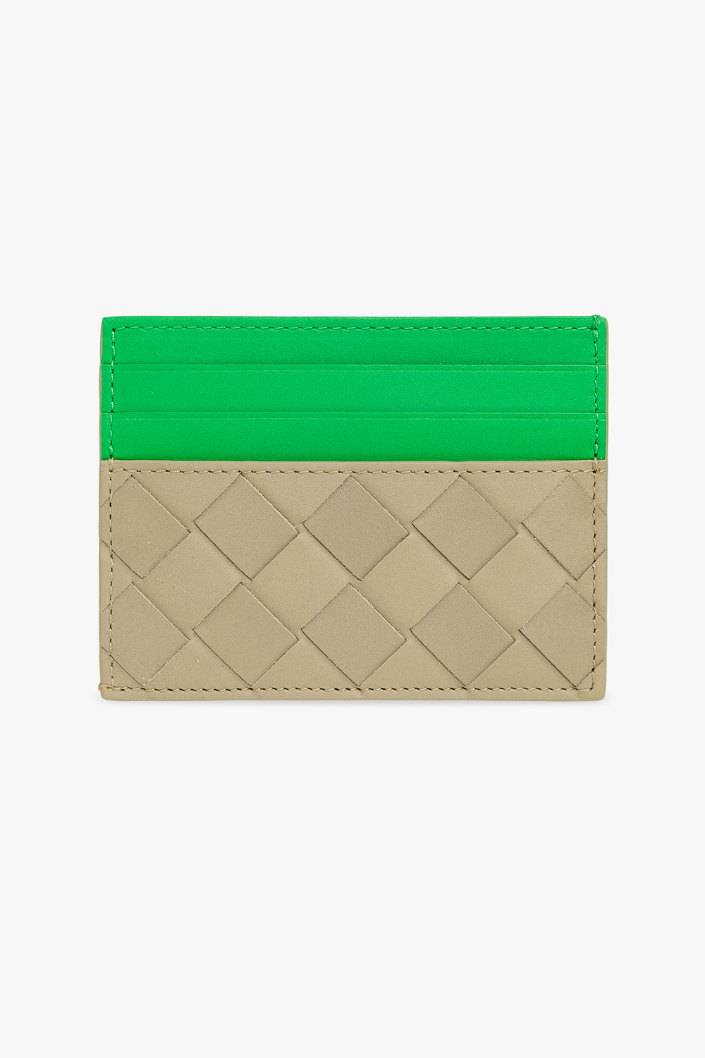 bottega rosa Veneta Card case with Intrecciato weave