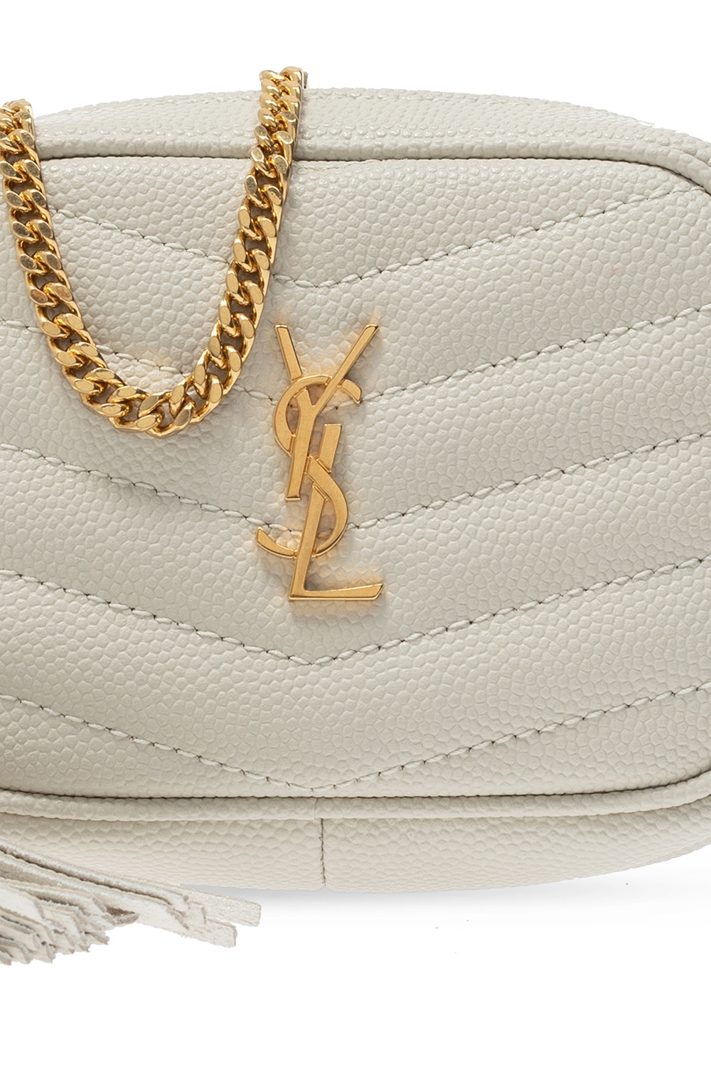 SAINT LAURENT Lou Baby quilted textured-leather shoulder bag