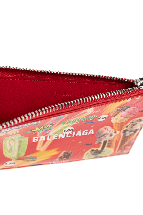 Balenciaga Leather card holder with print