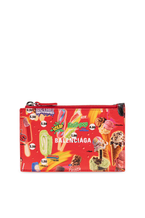 Leather card holder with print