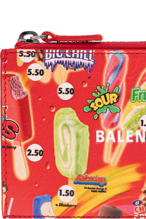 Balenciaga Leather card holder with print