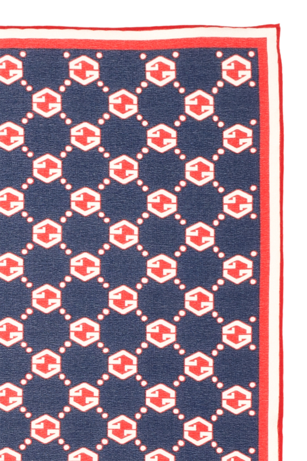 GUCCI 2021-22FW Gg hexagon print silk pocket square (660076 4G005 4174)