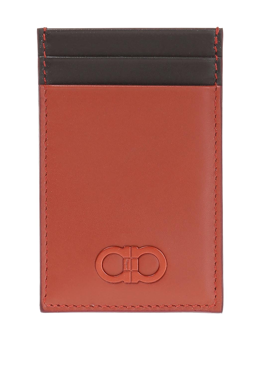 Ferragamo Copper leather card holder