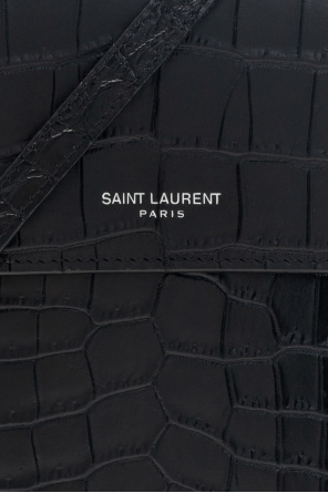 Saint Laurent ‘Paris’ leather phone pouch