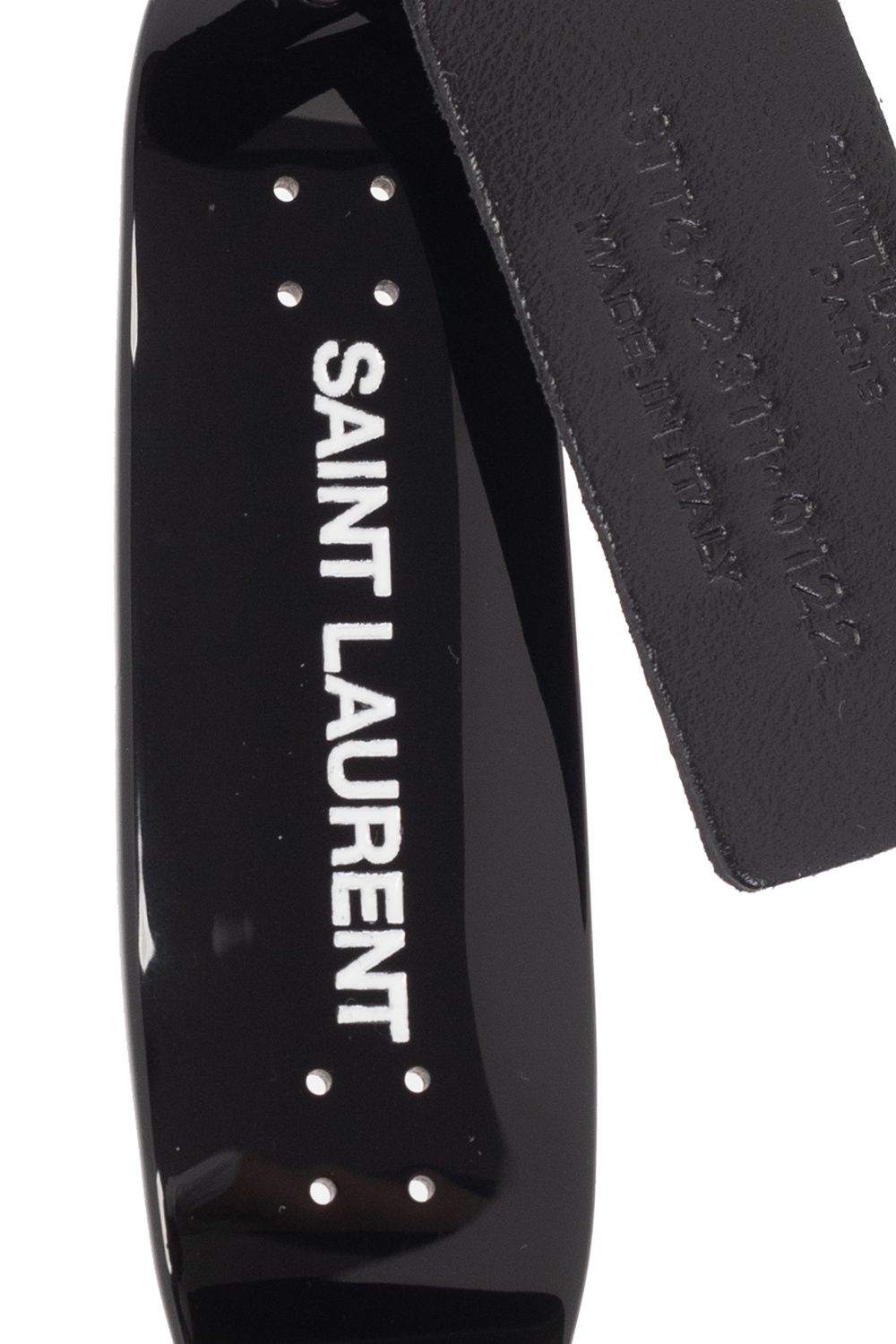 Saint Laurent Saint Laurent Black Leather Cassandra Flat Sandals