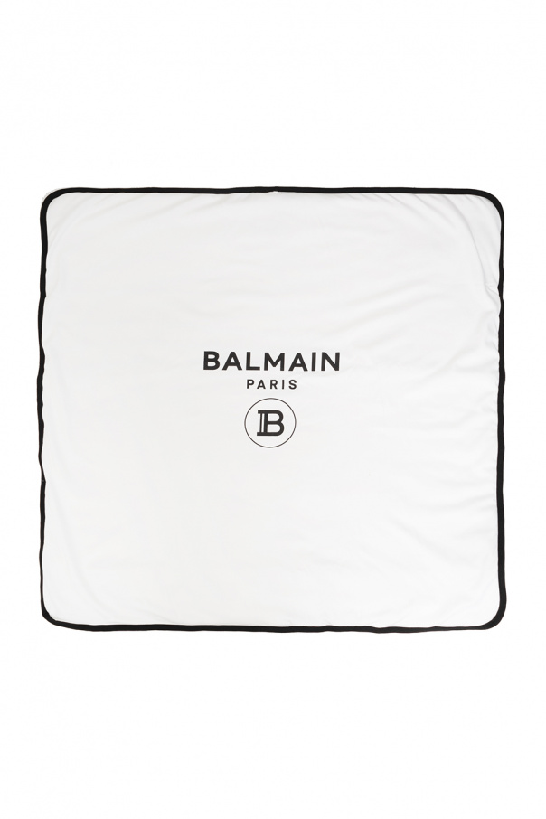 Balmain Kids Baby blanket with logo