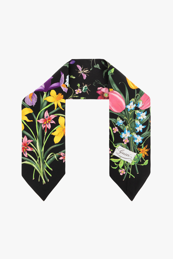 gucci floral-print Silk neckerchief