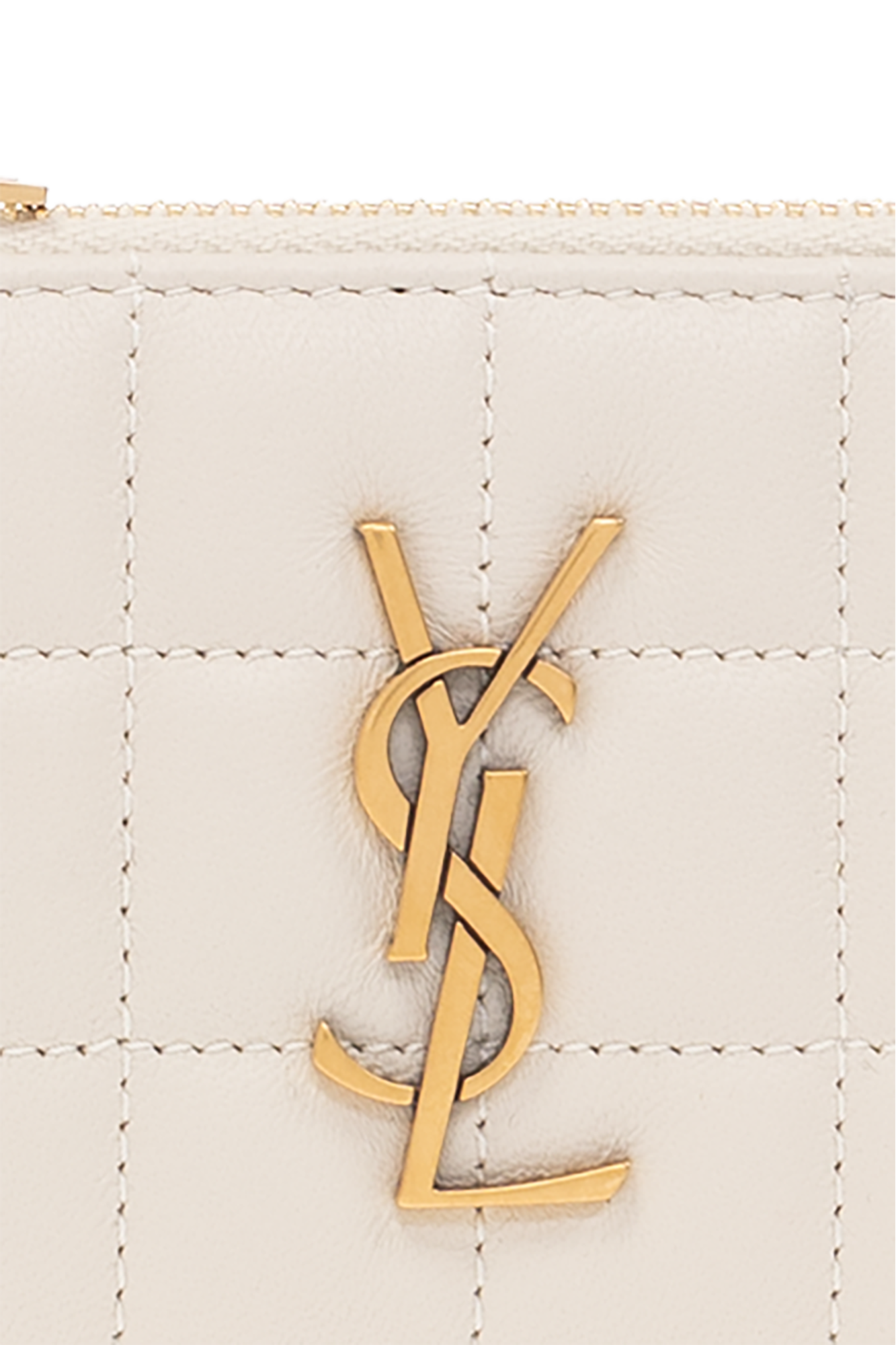 Cream Card holder with logo Saint Laurent - Vitkac Sweden