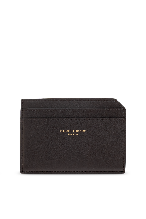 Leather card holder with logo od Saint Laurent