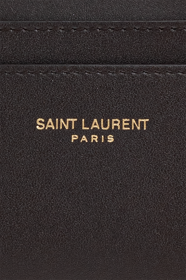 Saint Laurent Leather card holder with logo